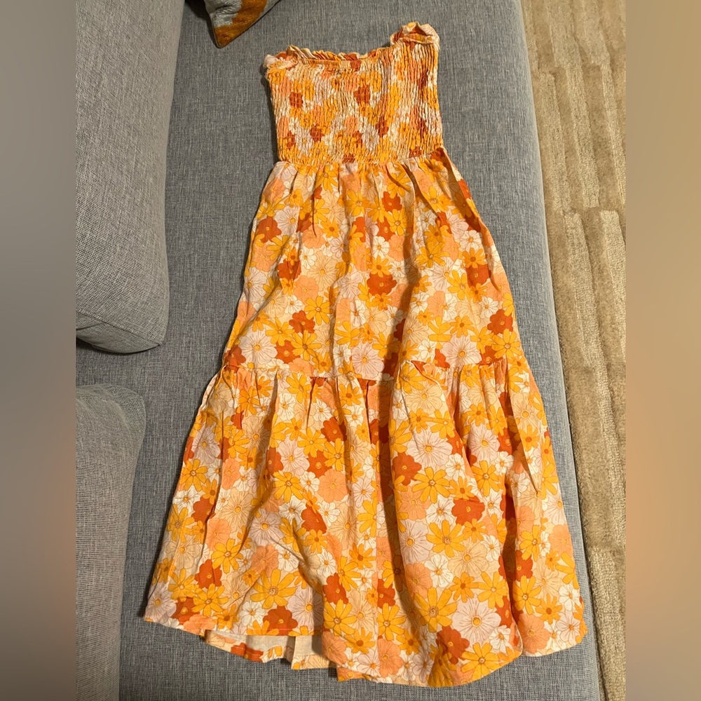 Charlie holiday strapless smocked floral dress